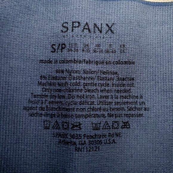 SPANX Look At Me Now Seamless Leggings Indigo Blue Athleisure Shaper Size SP - Picture 7 of 10